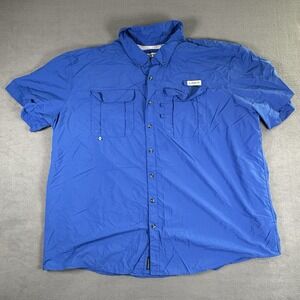 Magellan Outdoors Vented Fishing Shirt Wicking Relaxed Fit Men's 4XL Royal Blue